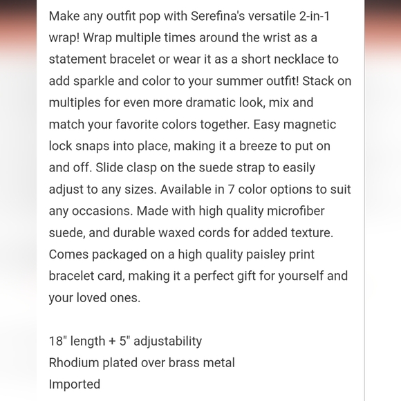 New Anthropologie Violet Glistening Strands Double Duty Wrap Bracelet/Necklace - Picture 7 of 7